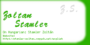 zoltan stamler business card